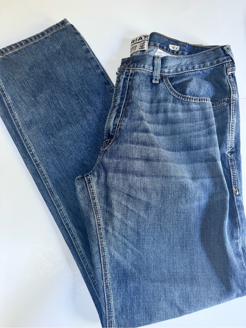 NWT! Ariat M4 Men’s Relaxed Straight Leg Jeans Size 36x36 Medium Wash Work